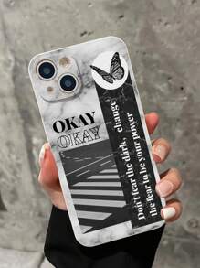 2pcs Slogan Graphic Anti-Fall Phone Case - Multicolor - View 3
