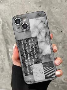 2pcs Slogan Graphic Anti-Fall Phone Case - Multicolor - View 5