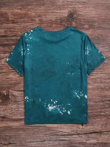 SHEIN LUNE Áo thun Plus size Lễ Các Thánh Lá thư Giải trí - Nhiều màu - Xem 2