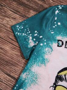 SHEIN LUNE Áo thun Plus size Lễ Các Thánh Lá thư Giải trí - Nhiều màu - Xem 5