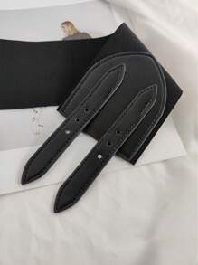 方形雙搭扣束腰帶 - 黑色 - 查看 6