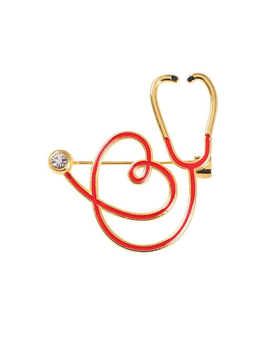 1 cái hợp kim kẽm y tế sê-ri đỏ ống nghe hình trâm - Nhiều màu - Xem 1