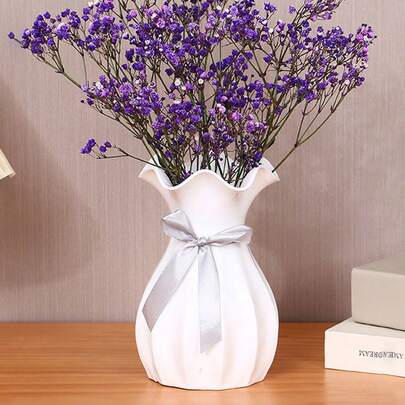 1入組北歐風格白色塑膠創意花瓶適用於家庭裝飾