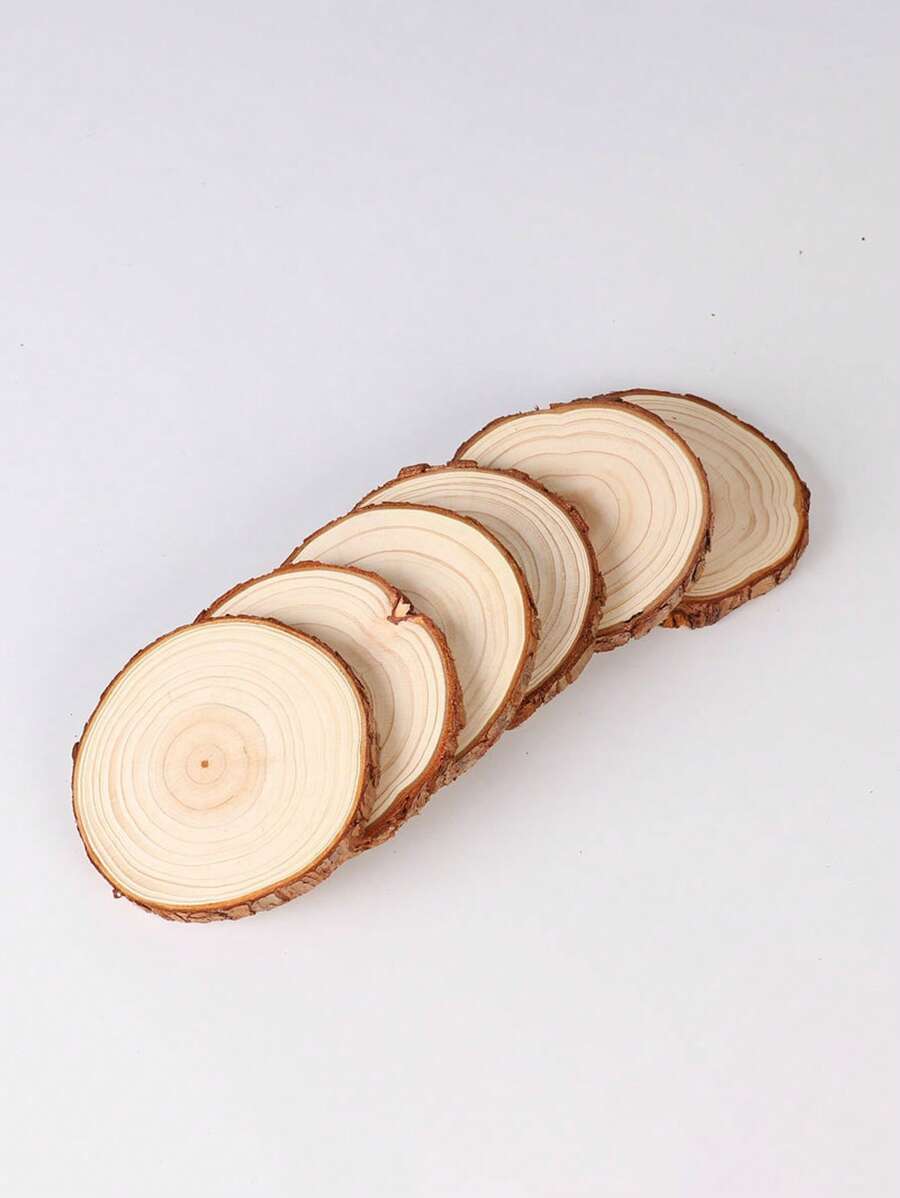 6入組圓形藝術木杏家居飾品適用於家庭裝飾 - 杏色 - 查看 1