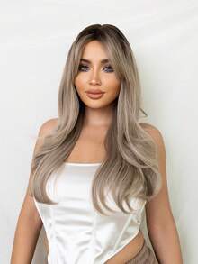 European And American Ladies' Fashion Gradient Big Wavy Jump Color Long Curly Hair - Piano Color - View 3