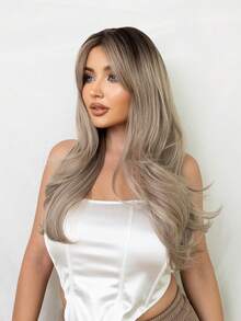 European And American Ladies' Fashion Gradient Big Wavy Jump Color Long Curly Hair - Piano Color - View 4