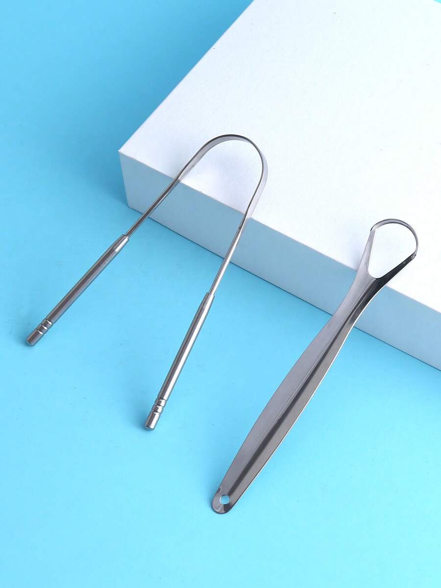 Dụng cụ cạo răng miệng bằng thép không gỉ 2 chiếc - Bạc - Xem 1