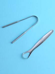 Dụng cụ cạo răng miệng bằng thép không gỉ 2 chiếc - Bạc - Xem 2