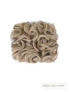 Body Wave Gold 6 Inch Short Synthetic Hair Bun With Comb - Gold - View 2