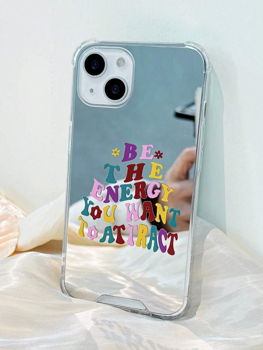 Vỏ điện thoại gương đồ họa khẩu hiệu - Nhiều màu - Xem 1