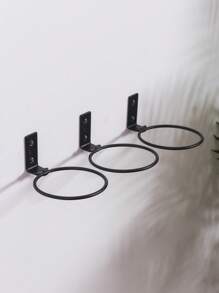 3pcs Plastic Plant Holder, Black Iron Plant Storage Rack For Household - Black - View 3