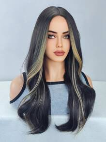 波浪狀的彩色24英寸長款人造假髮適合女士 - 彩色 - 查看 3