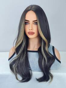 波浪狀的彩色24英寸長款人造假髮適合女士 - 彩色 - 查看 4