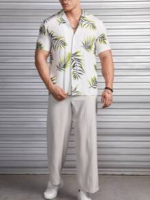 GENTILAND Men Tropical Print Shirt - Green - View 3