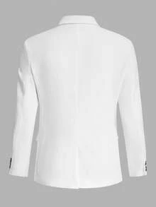 Manfinity NiteLyfe Men Double Button Blazer & Suit Trousers Set - White - View 9