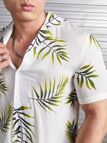 GENTILAND Men Tropical Print Shirt - Green - View 6