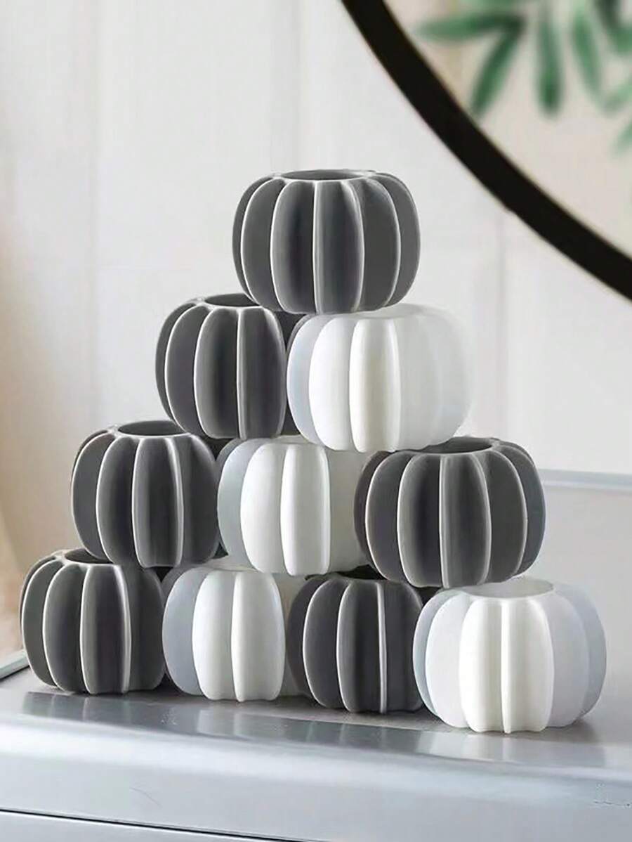 Bộ 3 quả bóng giặt thiết kế hai tông màu, đĩa giặt gia dụng đèn lồng trắng - trắng - Xem 1