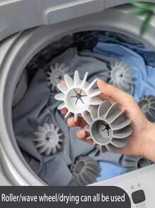 Bộ 3 quả bóng giặt thiết kế hai tông màu, đĩa giặt gia dụng đèn lồng trắng - trắng - Xem 5