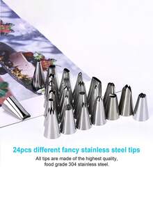 28pcs/set Stainless Steel Piping Set, Modern Multifunctional Piping Tool For Kitchen - Blue - View 2