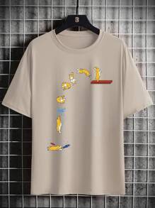 Manfinity Hypemode Men Cartoon Graphic Tee - Khaki - View 1