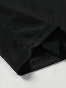 Manfinity Homme Camiseta de tirantes de hombre con gráficos de letras y ribetes de rayas, sin mangas, bloque de color, adecuada para ejercicios atléticos y baloncesto - Negro - Ver 6