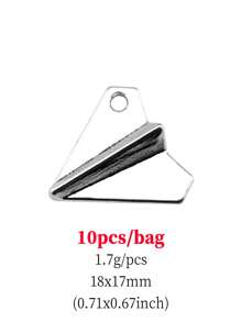 10入組紙飛機DIY幾何吊墜 - Ancient Silver - 查看 2