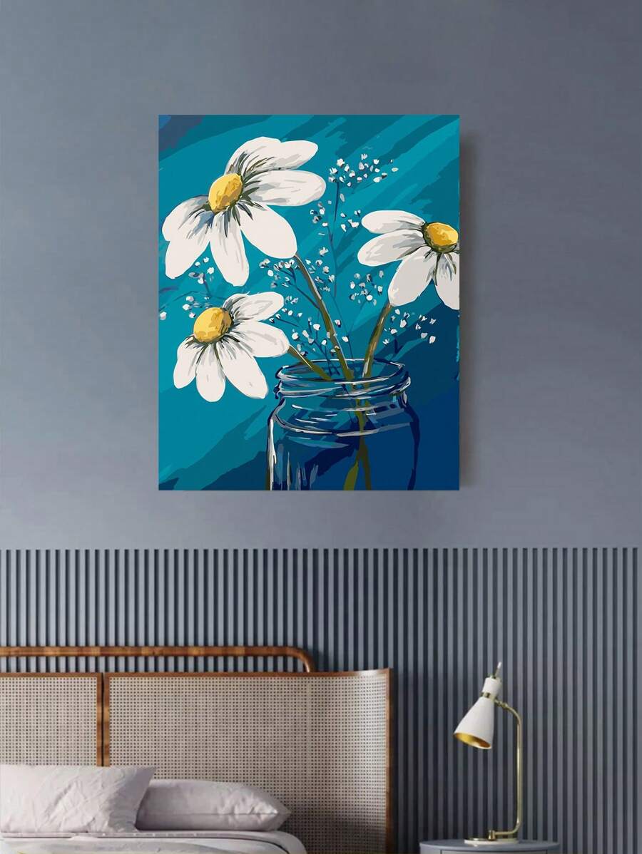 Cái/bộ Polyester Tranh Sơn Dầu Dụng Cụ Không Gọng, Sáng Tạo Hoa & Chai Họa Tiết Sơn Dầu Bộ Cho Nghề Thủ Công - Màu xanh nhạt - Xem 1