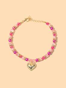 1pc Heart Decor Pet Necklace For Dogs And Cats - Pink - View 3