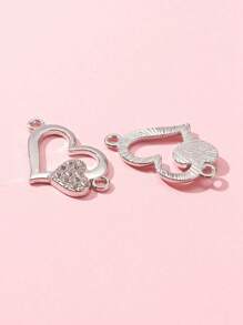 10 Stücke Herz Anhänger mit Strass Dekor zum selber machen, Valentinstag