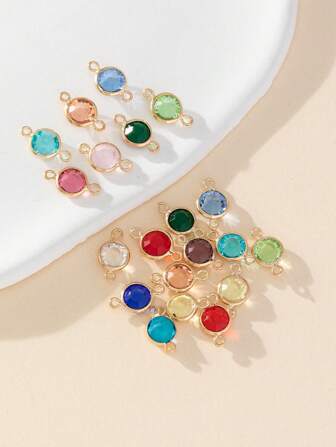 20 piezas/set Base 6 mm de colores redondo de vidrio para la fabricación de joyas de bricolaje