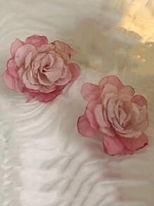 1 par poliéster fibra en forma de flor elegante regalo para de mujeres fecha o fiesta - Multicolor - Ver 2