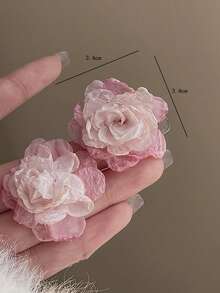 1 par poliéster fibra en forma de flor elegante regalo para de mujeres fecha o fiesta - Multicolor - Ver 4