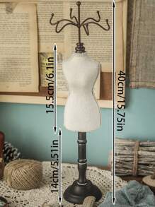 1入組復古身體形狀首飾類木創意珠寶展示架適用於家用的