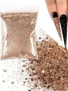 1 件装美甲闪光亮片 - 香檳色 - 查看 2