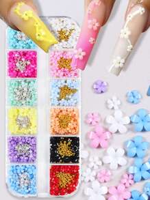 1 hộp Y2K Thiết kế hoa thẩm mỹ Trang trí nghệ thuật làm móng Hoa 3D Trang trí nghệ thuật làm móng DIY Phụ kiện làm móng Đá quý làm móng - Nhiều màu - Xem 4