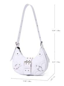 Women's Versatile Korean Punk Style Shoulder Bag - White - View 3