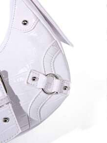 Women's Versatile Korean Punk Style Shoulder Bag - White - View 5