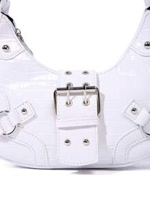 Women's Versatile Korean Punk Style Shoulder Bag - White - View 6