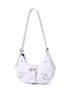 Women's Versatile Korean Punk Style Shoulder Bag - White - View 7