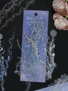 1 set con diseño de estrella brillante en oscuro moda Etiqueta engomada surtida para Decoración