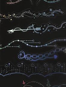 1 set con diseño de estrella brillante en oscuro moda Etiqueta engomada surtida para Decoración