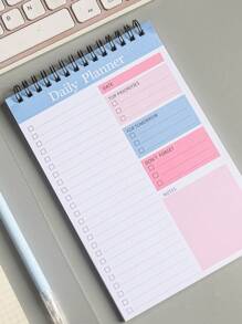 1入組極簡風格螺旋簡約風每日計劃適用於學校辦公室 - 彩色 - 查看 2