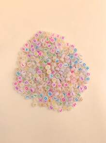 100pcs Glow In The Dark Plastic Flat Beads With Alphabet Design For DIY Bracelet, Necklace Making (Color & Letter Random) - Multicolor - View 2