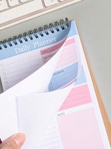 1入組極簡風格螺旋簡約風每日計劃適用於學校辦公室 - 彩色 - 查看 5