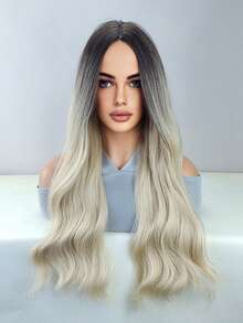 Wavy Ombre 28 Inch Long Synthetic Wig For Women - Ombre - View 1