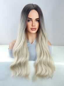 Wavy Ombre 28 Inch Long Synthetic Wig For Women - Ombre - View 3