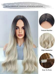 Wavy Ombre 28 Inch Long Synthetic Wig For Women - Ombre - View 5