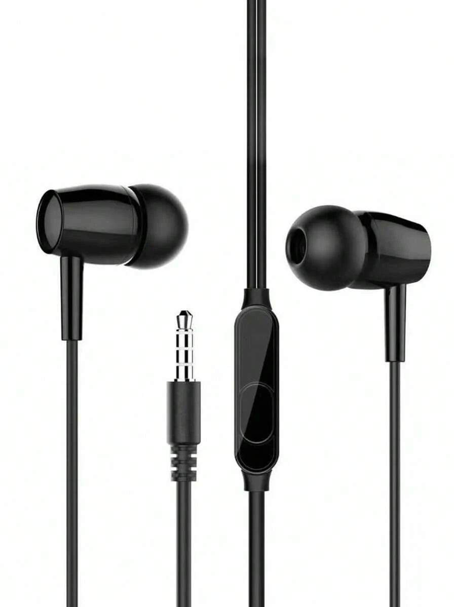1 pieza Auriculares internos 3,5 MM Jack con cable - Negro - Ver 1