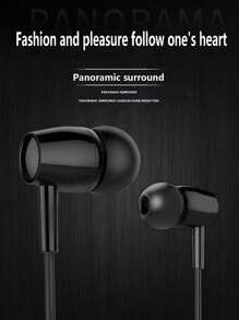 1 pieza Auriculares internos 3,5 MM Jack con cable - Negro - Ver 3