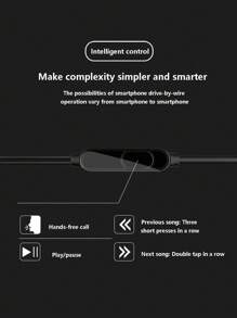1 pieza Auriculares internos 3,5 MM Jack con cable - Negro - Ver 4